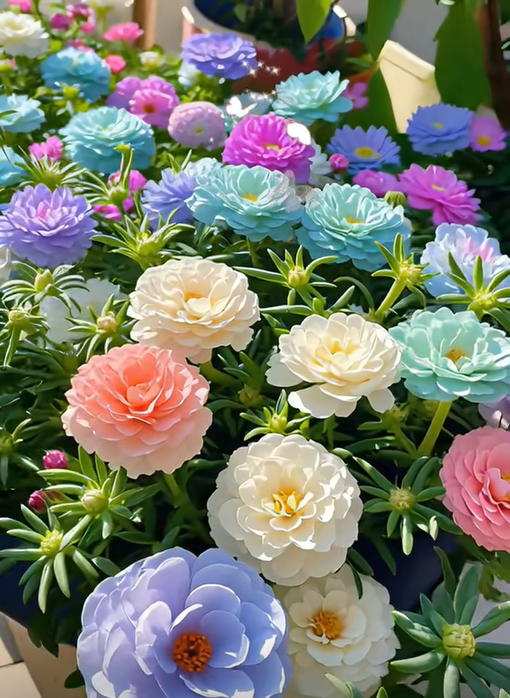 🌼Muti-color Moss Rose-Double Petal Sunflower