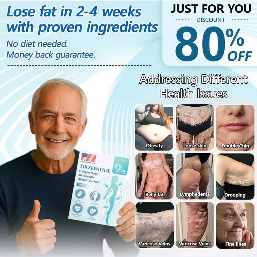 【Last Day Promotion 80% OFF🌟】🎃🎃LOVILDS® SMGT-GLP-1 𝐓𝐢𝐫𝐳𝐞𝐩𝐚𝐭𝐢𝐝𝐞 & 𝐂𝐨𝐥𝐥𝐚𝐠𝐞𝐧 𝐍𝐚𝐧𝐨 𝐌𝐢𝐜𝐫𝐨𝐧𝐞𝐞𝐝𝐥𝐞 𝐖𝐞𝐢𝐠𝐡𝐭 𝐋𝐨𝐬𝐬 𝐏𝐚𝐭𝐜𝐡丨Targets Obesity, Loose Skin, High Blood Pressure, Diabetes, Fatty Liver, Joint Pain, Brain Fog, Low Energy, Body Aches, and More
