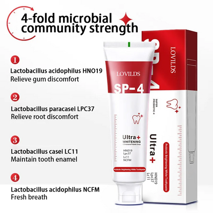 LOVILDS SP-4 Probiotic Whitening Toothpaste – Bright Smile, Strong Enamel!-